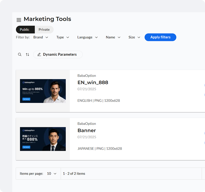 Customizable Landing Page Link